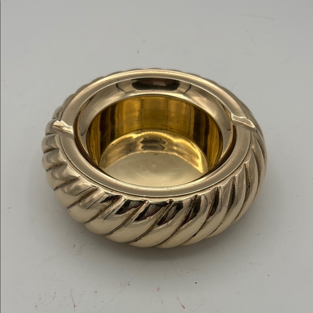 VTG Brass Dolbi Cashier Ashtray Swirl Art Deco Nouveau‎